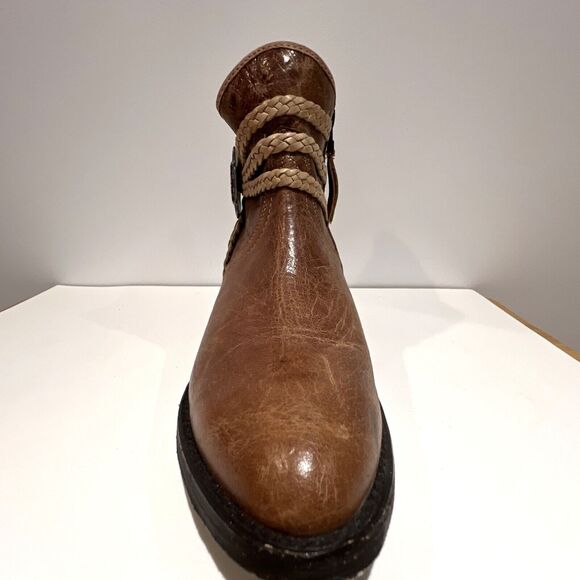 Brown Ariat Western Brown Bootie Naturally Distressed Leather Ankle Boots 8 B - Picture 11 of 16